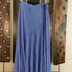NEW Chico's Long Skirt, Summery Blue and White stripes,  Size 3 (Large)